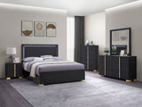 Marceline Wood LED Panel Bed