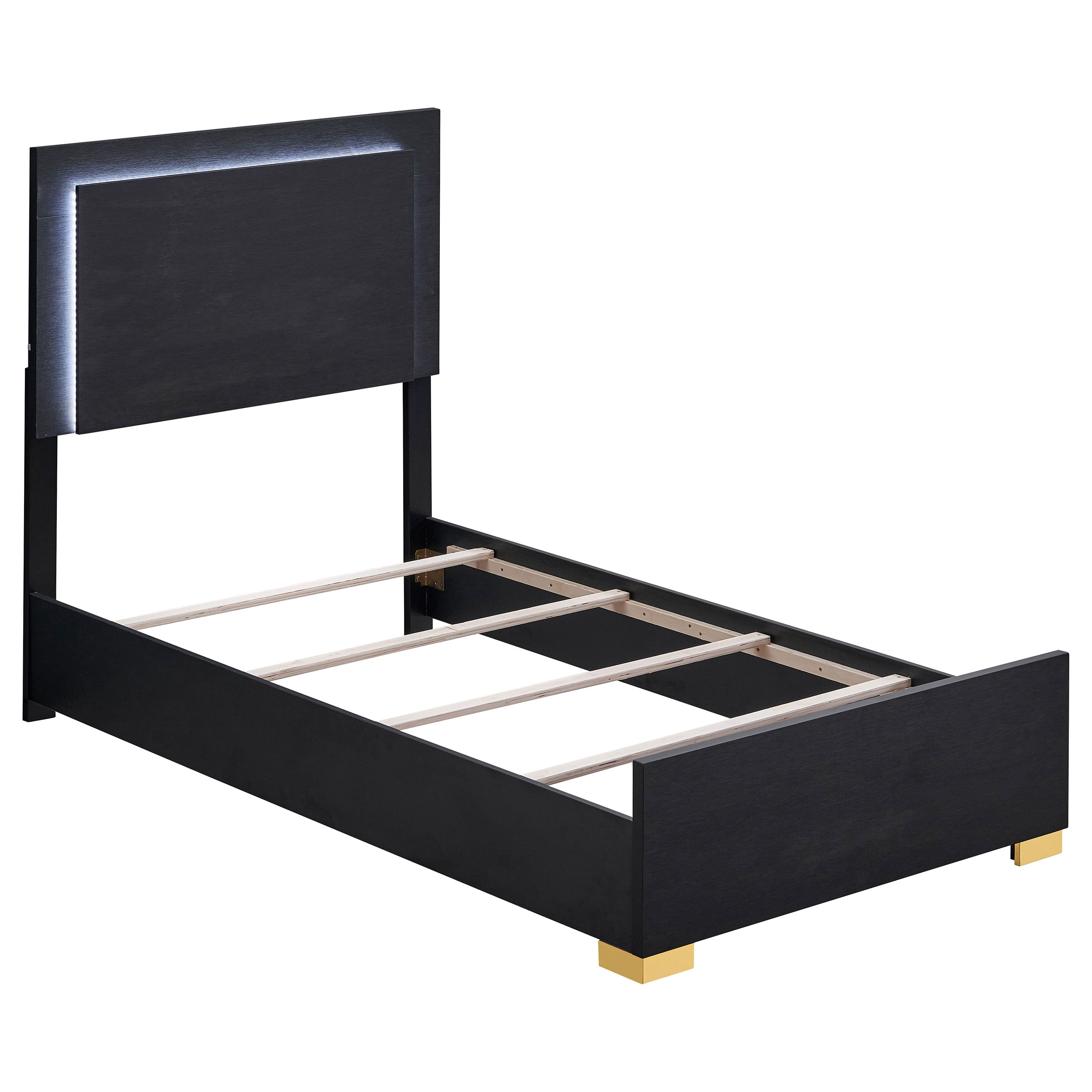 Marceline Wood LED Panel Bed