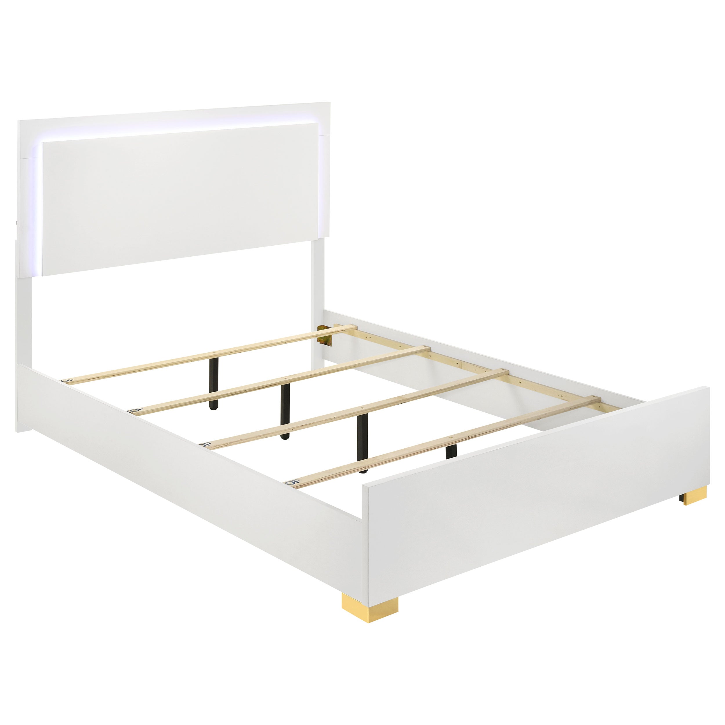 Marceline Wood LED Panel Bed