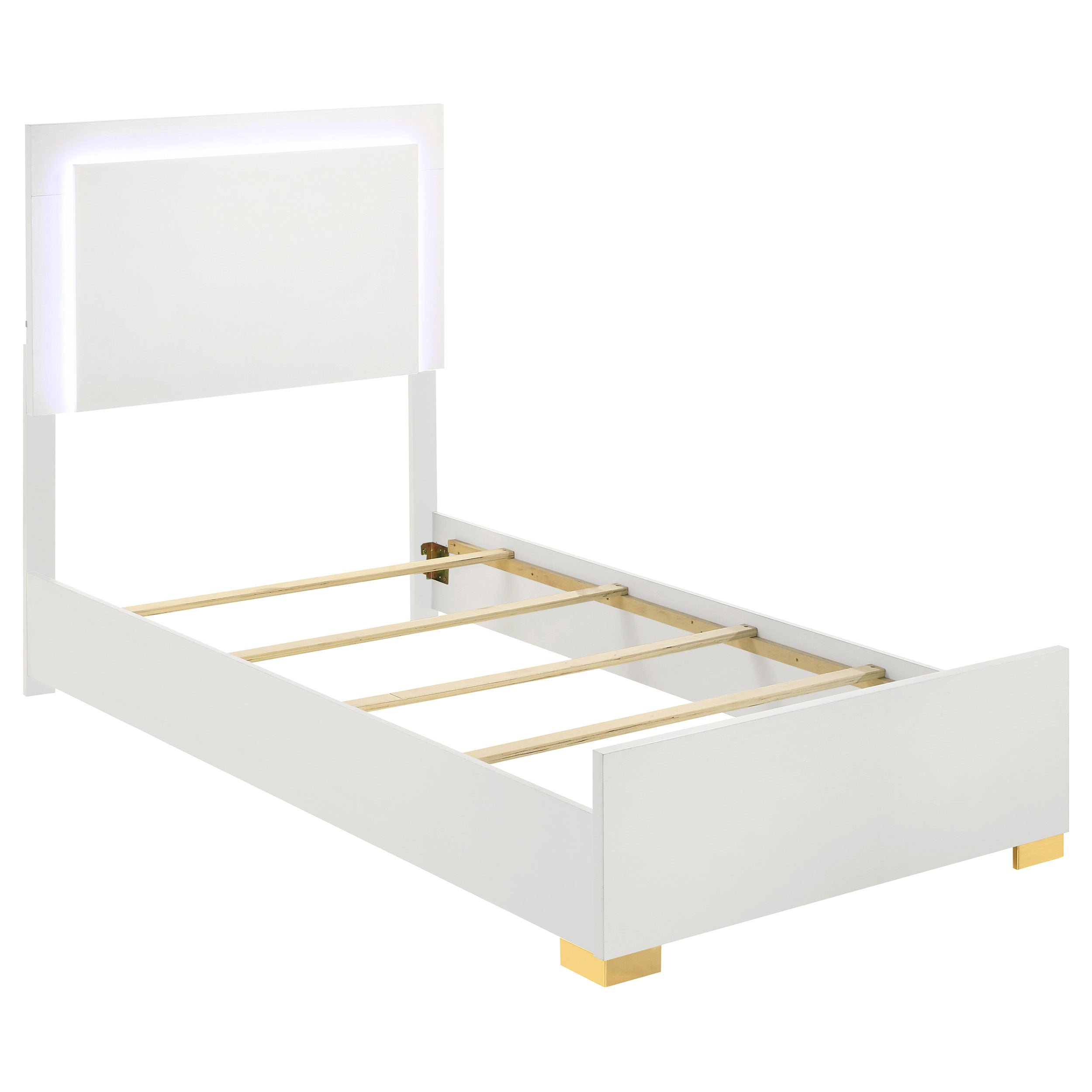 Marceline Wood LED Panel Bed