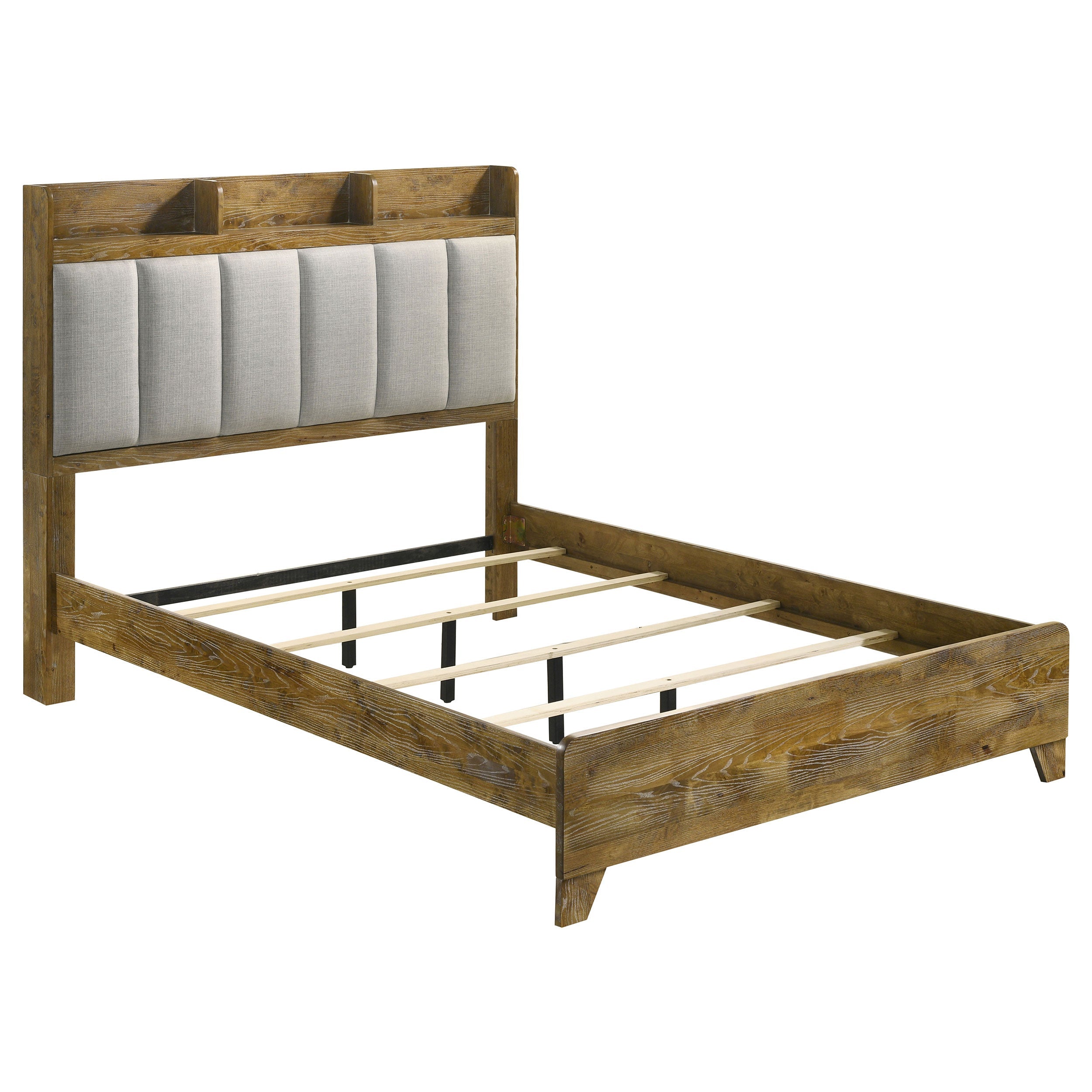 Henderson 57-inch Bookcase Panel Bed Medium Oak