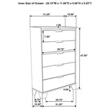Henderson 5-drawer Bedroom Chest of Drawers Medium Oak