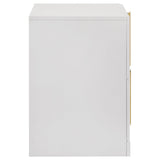 Ines 2-drawer Nightstand Bedside Table White High Gloss