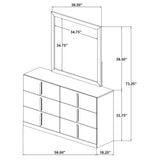 Ines 6-drawer Bedroom Dresser with Mirror White High Gloss