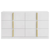 Ines 6-drawer Bedroom Dresser Cabinet White High Gloss