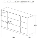 Ines 6-drawer Bedroom Dresser Cabinet White High Gloss