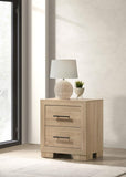Arielle 2-drawer Bedroom Nightstand with Casters Light Oak