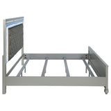 Gunnison Wood LED Panel Bed Silver Metallic