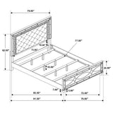 Gunnison Wood LED Panel Bed Silver Metallic