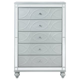 Gunnison 5-drawer Bedroom Chest Silver Metallic