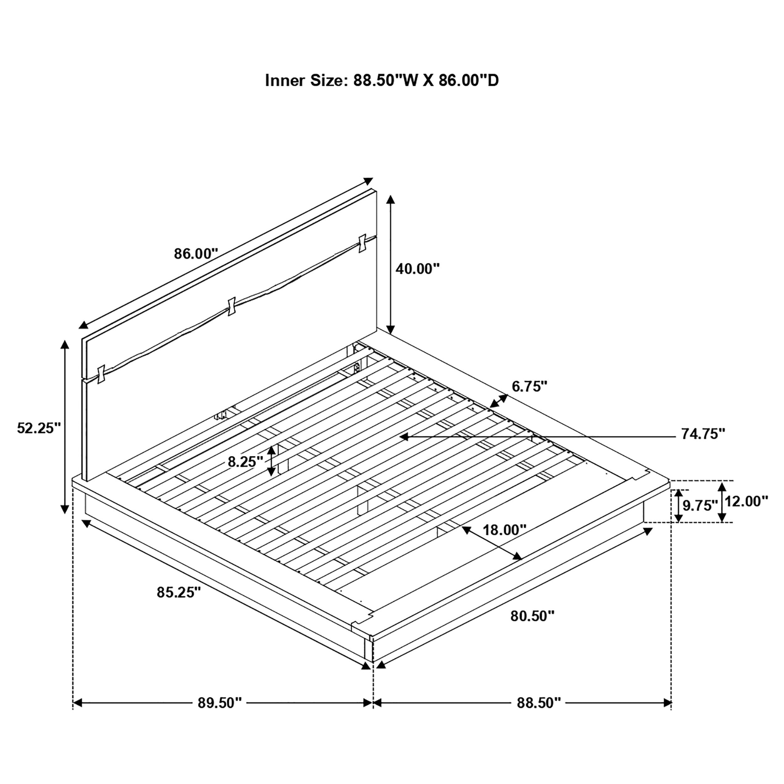 Winslow Wood Panel Bed Smokey Walnut and Coffee Bean