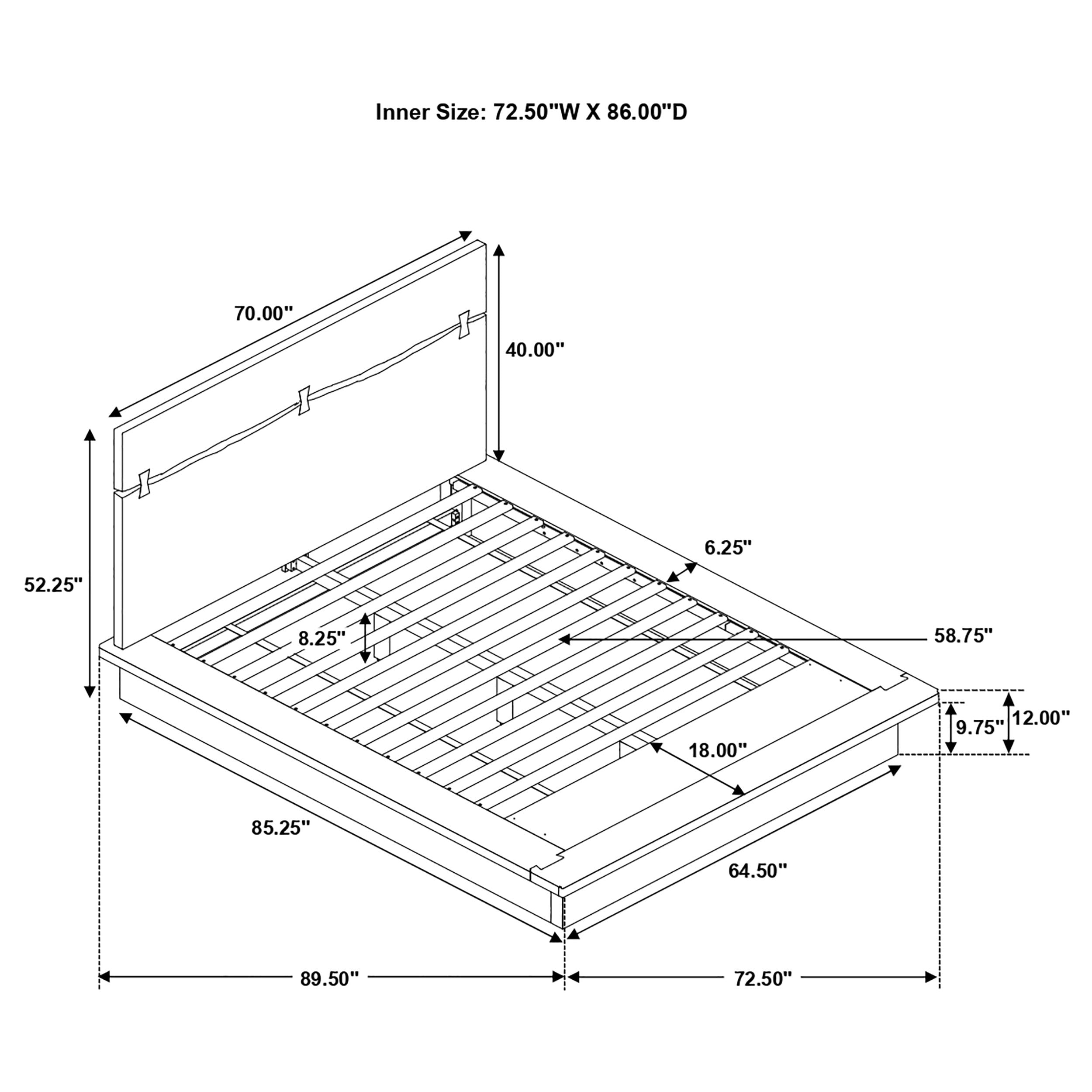 Winslow Wood Panel Bed Smokey Walnut and Coffee Bean