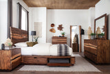 Winslow Wood Storage Panel Bed Smokey Walnut