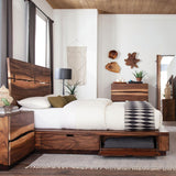 Winslow Wood Storage Panel Bed Smokey Walnut
