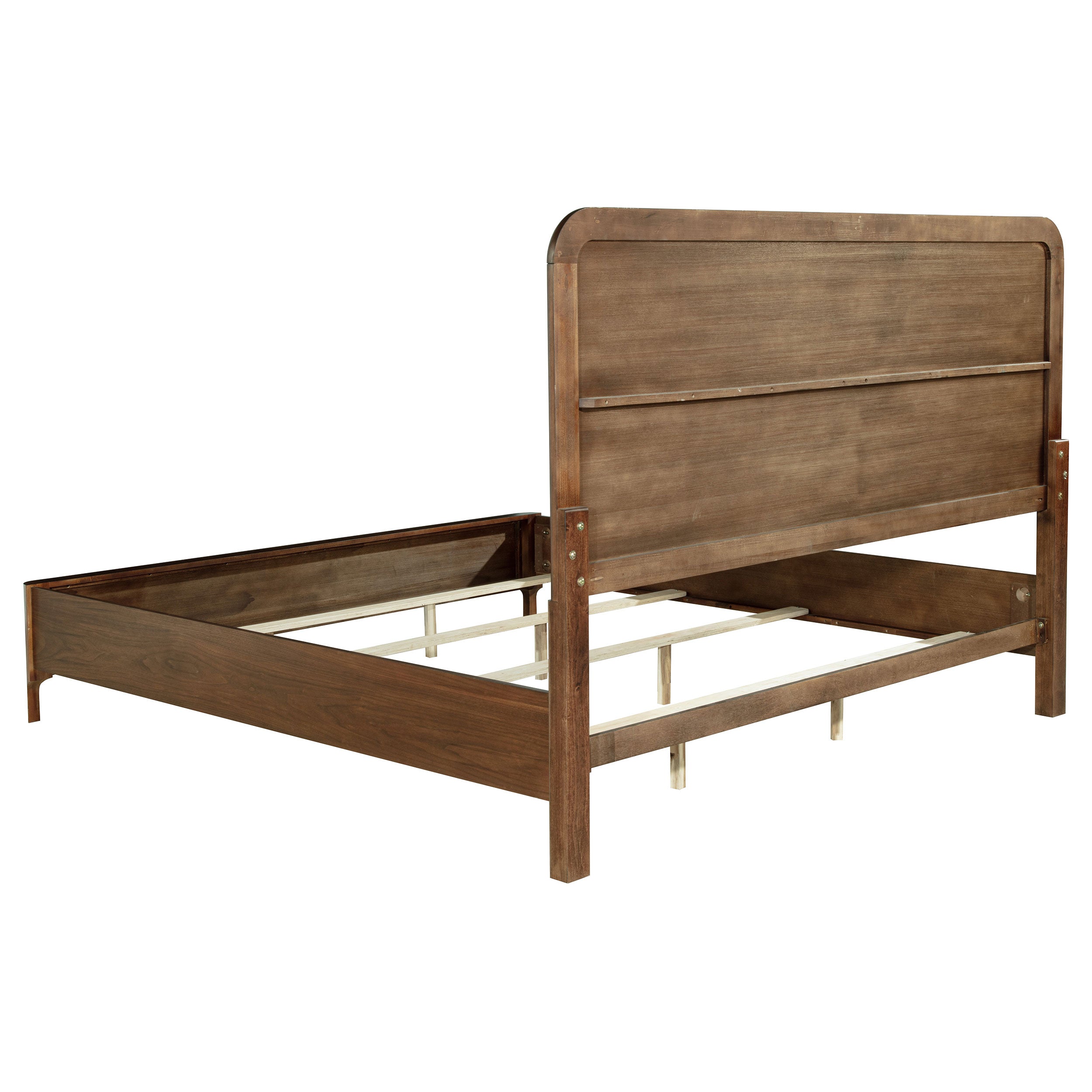 Maderia 57-inch Upholstered Panel Bed Walnut