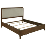 Maderia 57-inch Upholstered Panel Bed Walnut