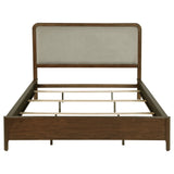 Maderia 57-inch Upholstered Panel Bed Walnut