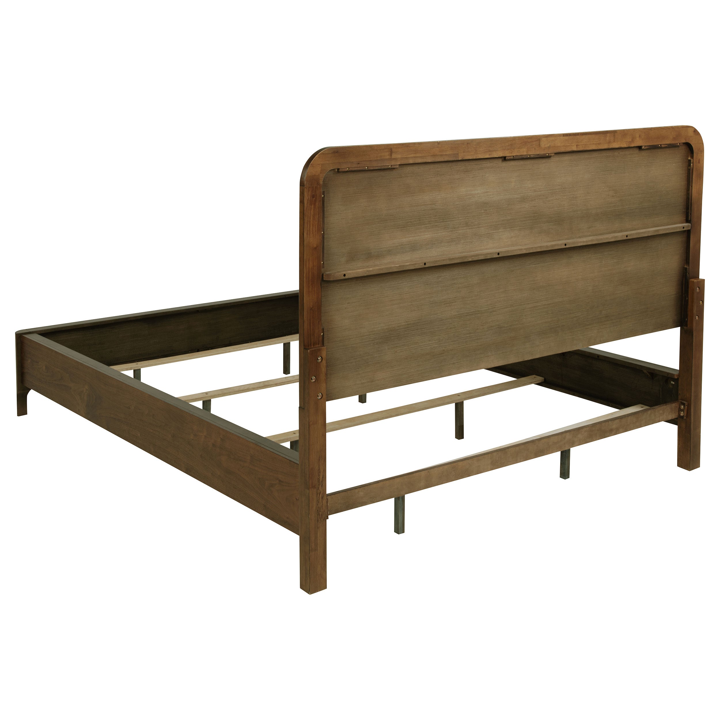 Maderia 57-inch Upholstered Panel Bed Walnut