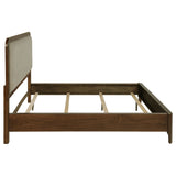 Maderia 57-inch Upholstered Panel Bed Walnut