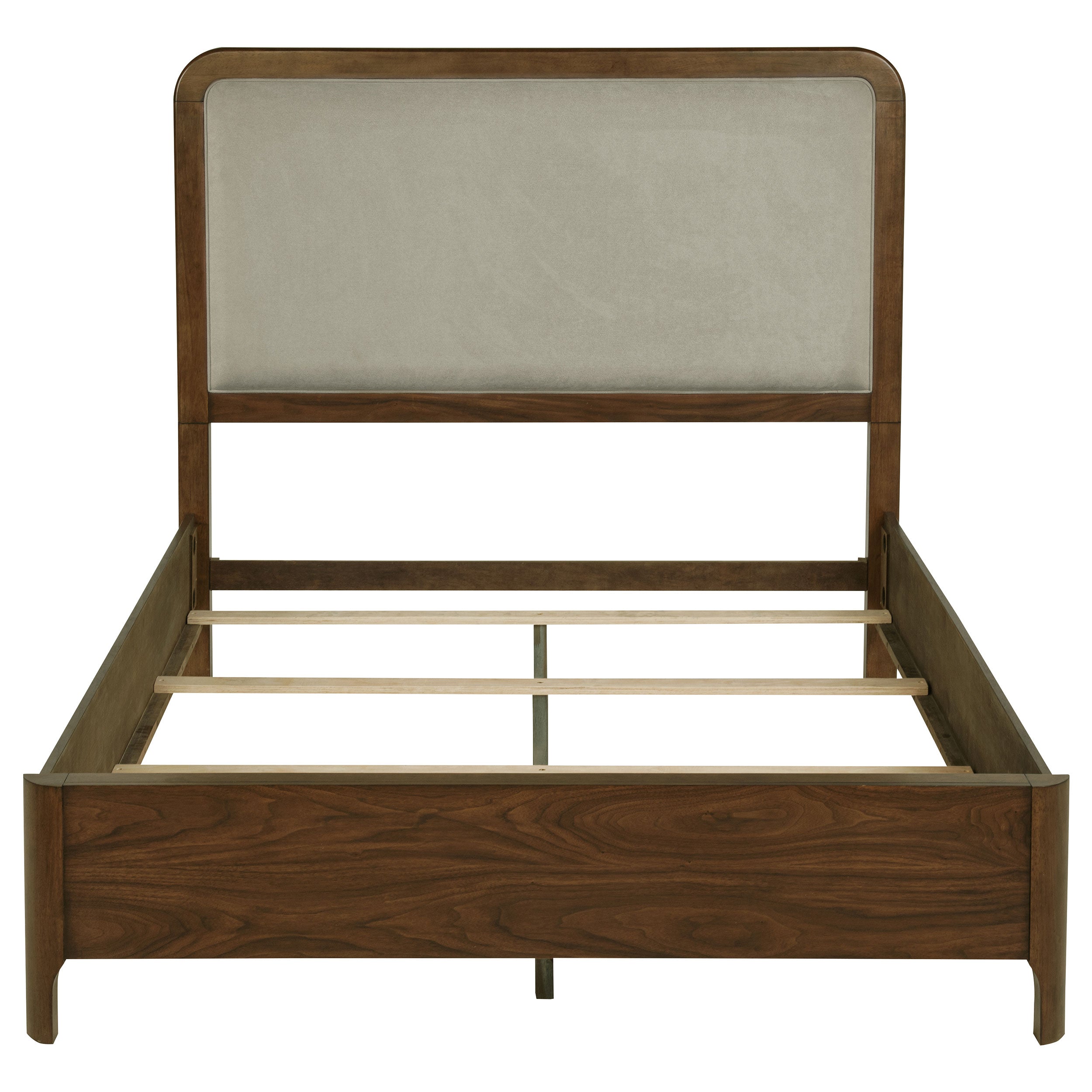 Maderia 57-inch Upholstered Panel Bed Walnut