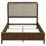 Maderia 57-inch Upholstered Panel Bed Walnut