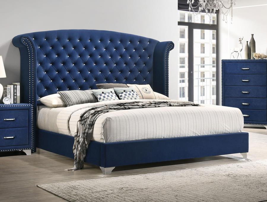 Melody Upholstered Wingback Bed