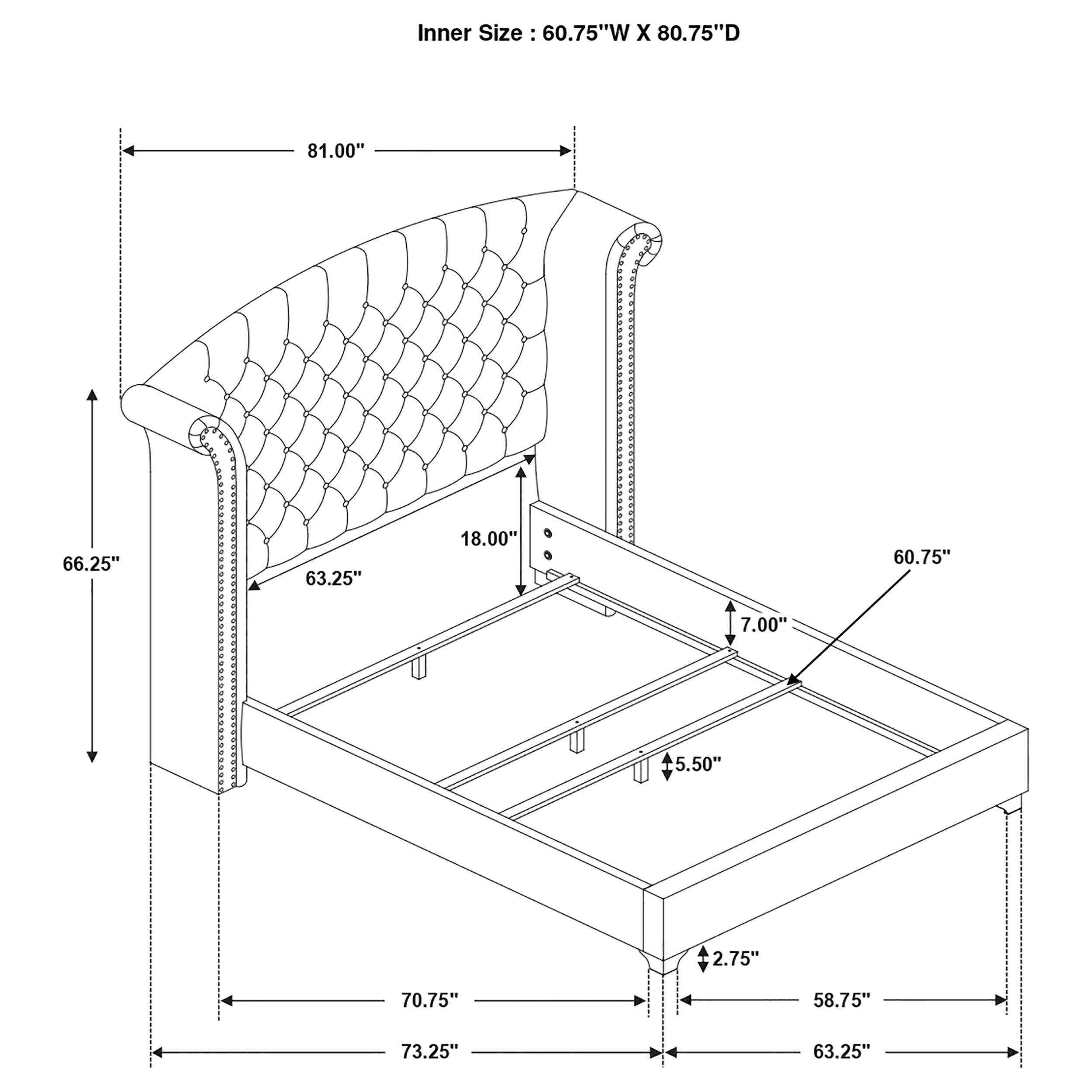 Melody Upholstered Wingback Bed