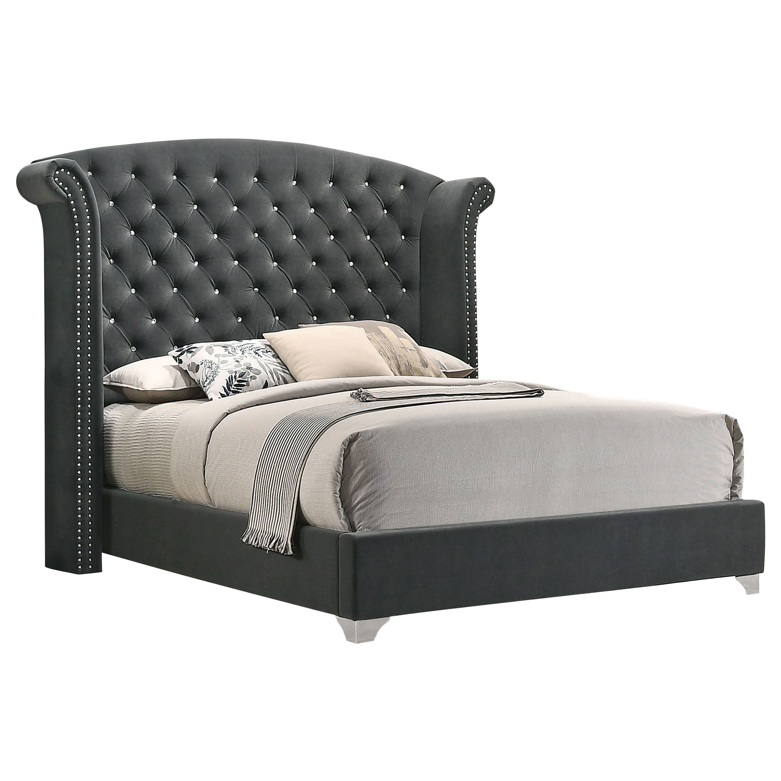 Melody Upholstered Wingback Bed
