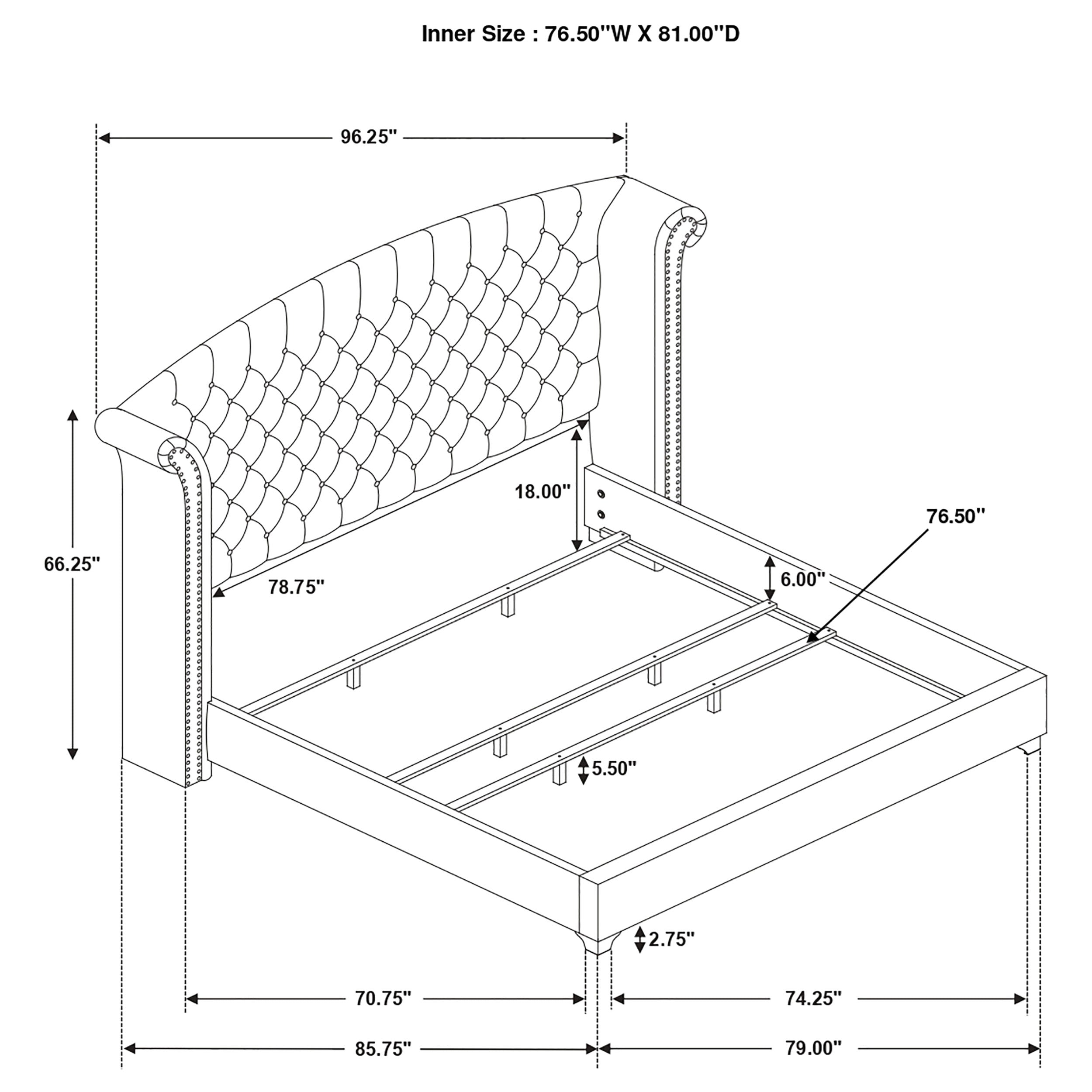Melody Upholstered Wingback Bed