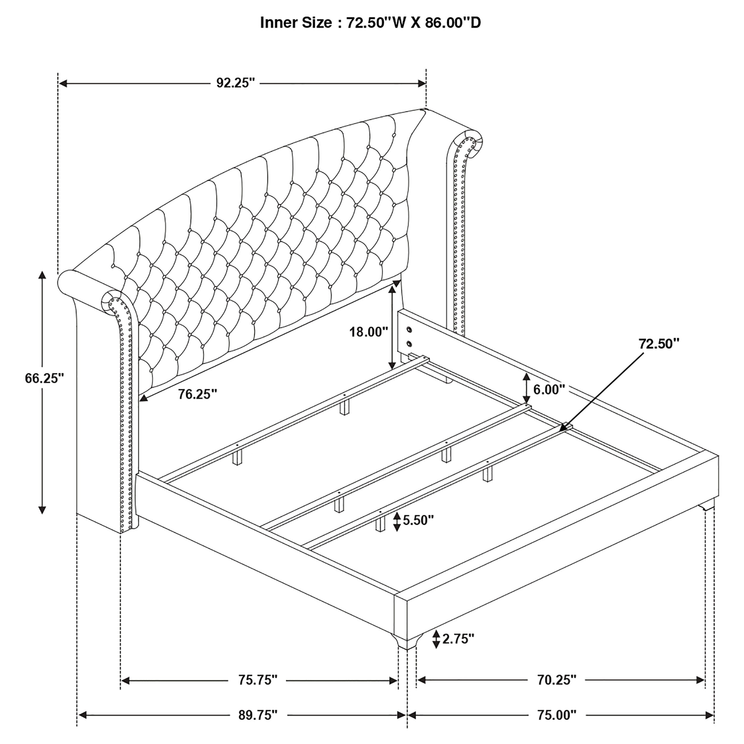 Melody Upholstered Wingback Bed