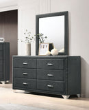 Melody 6-drawer Upholstered Dresser with Mirror