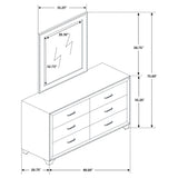 Melody 6-drawer Upholstered Dresser with Mirror