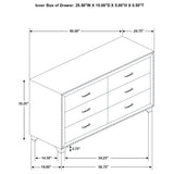 Melody 6-drawer Upholstered Dresser