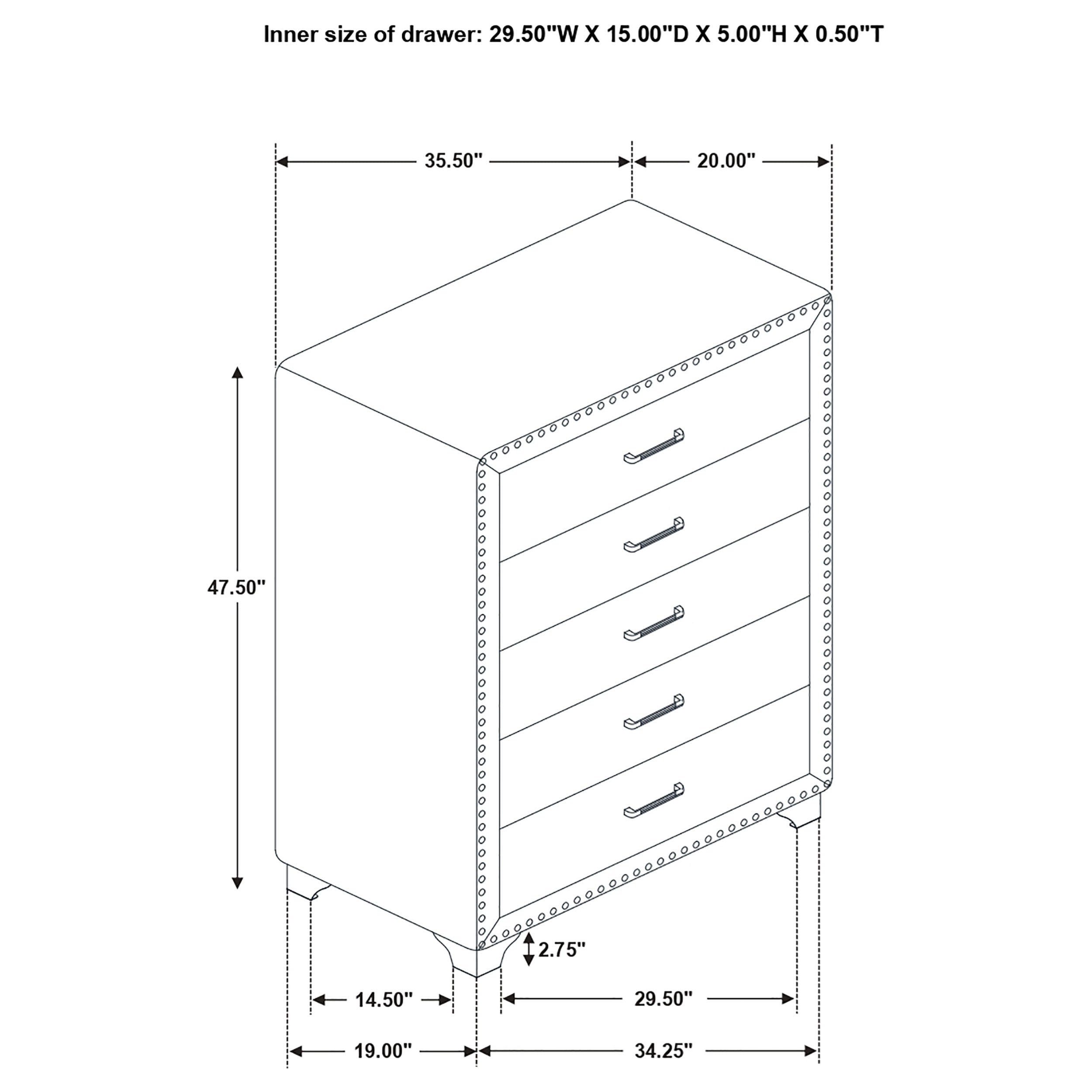Melody 5-drawer Bedroom Chest