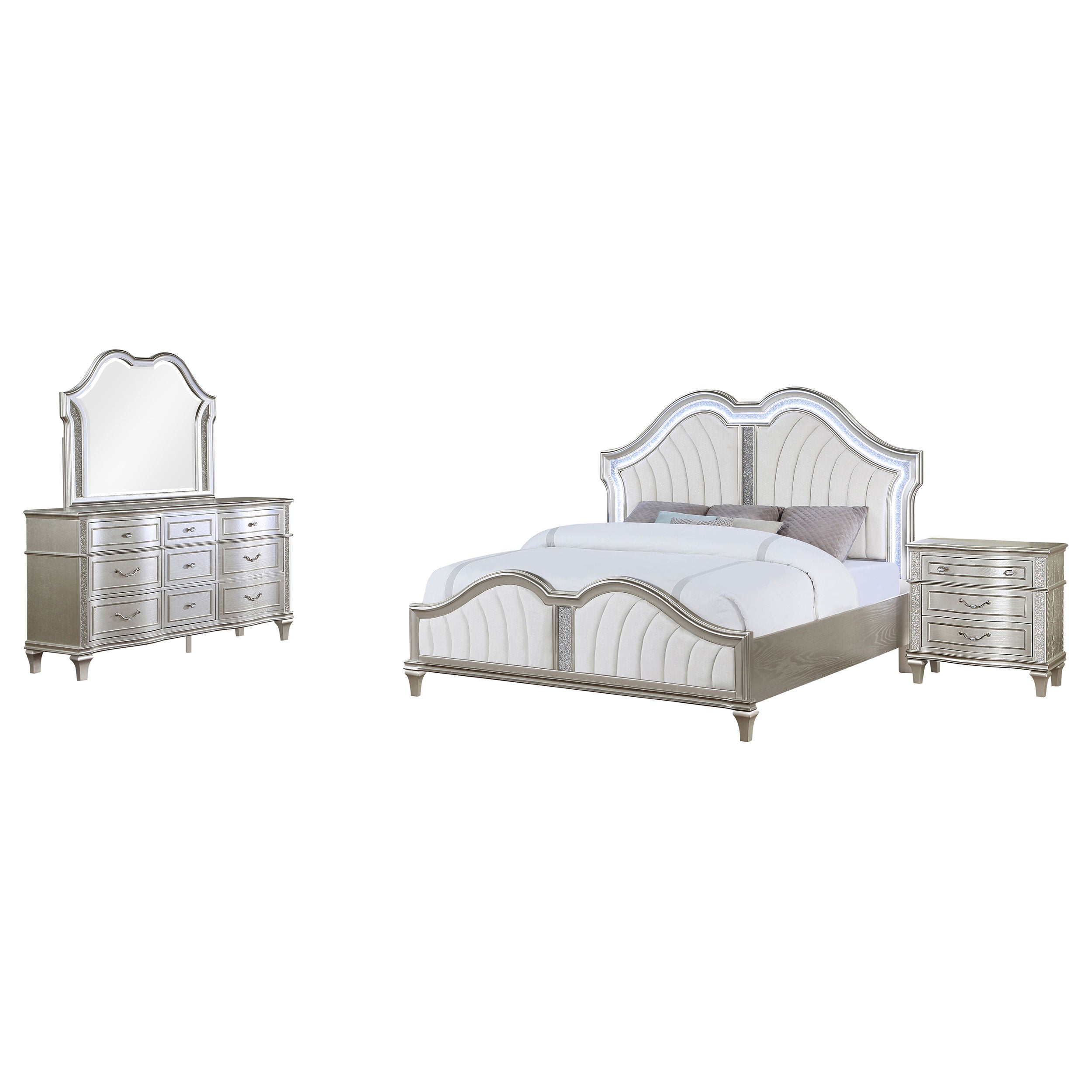 Evangeline Bedroom Set Silver Oak
