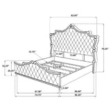 Antonella Upholstered Panel Bed Ivory and Camel