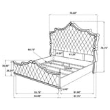 Antonella Upholstered Panel Bed Ivory and Camel