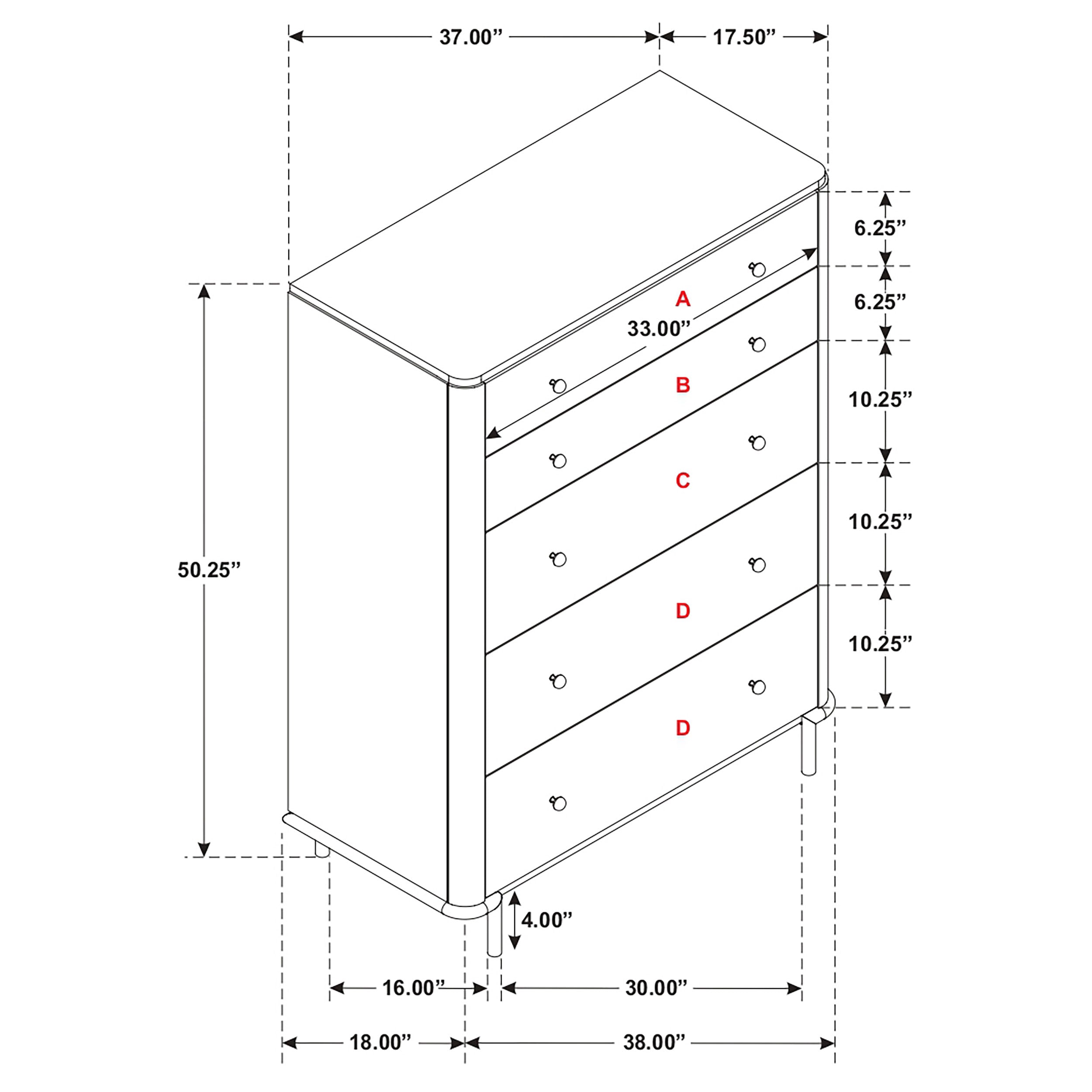 Arini 5-drawer Bedroom Chest