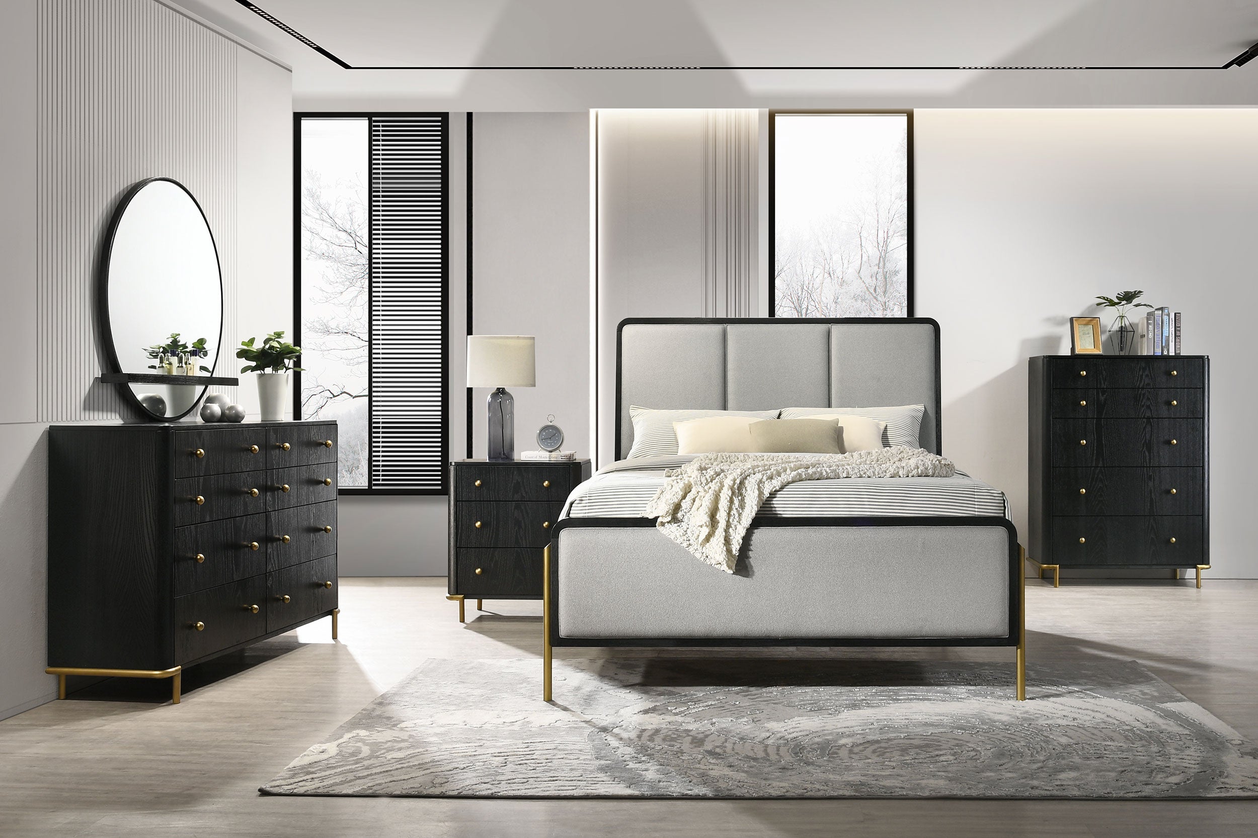 Arini Upholstered Panel Bed