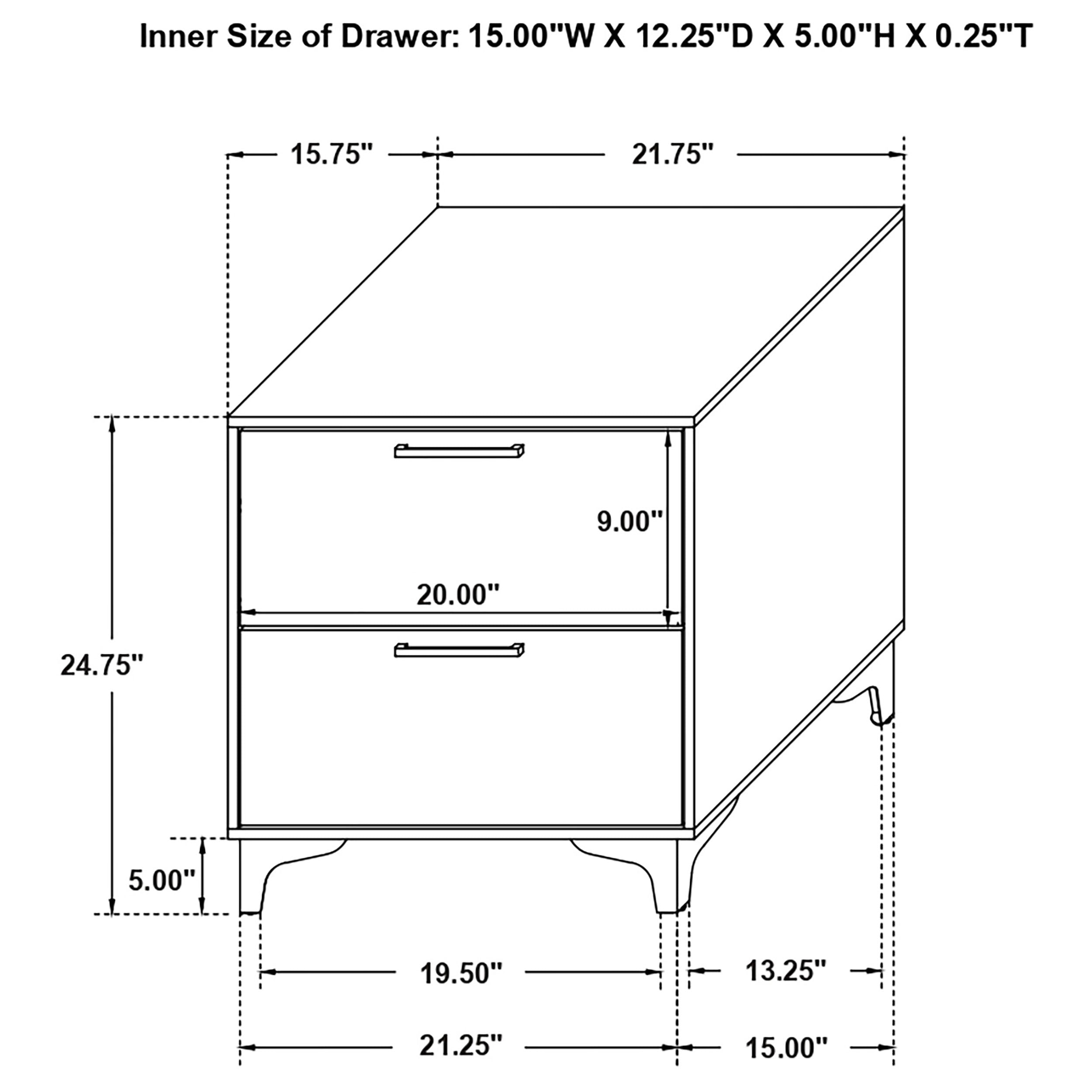 Kendall 2-drawer Nightstand