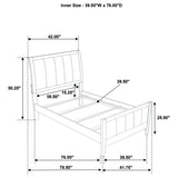 Wilkes 51-inch Upholstered Bed Dark Cocoa