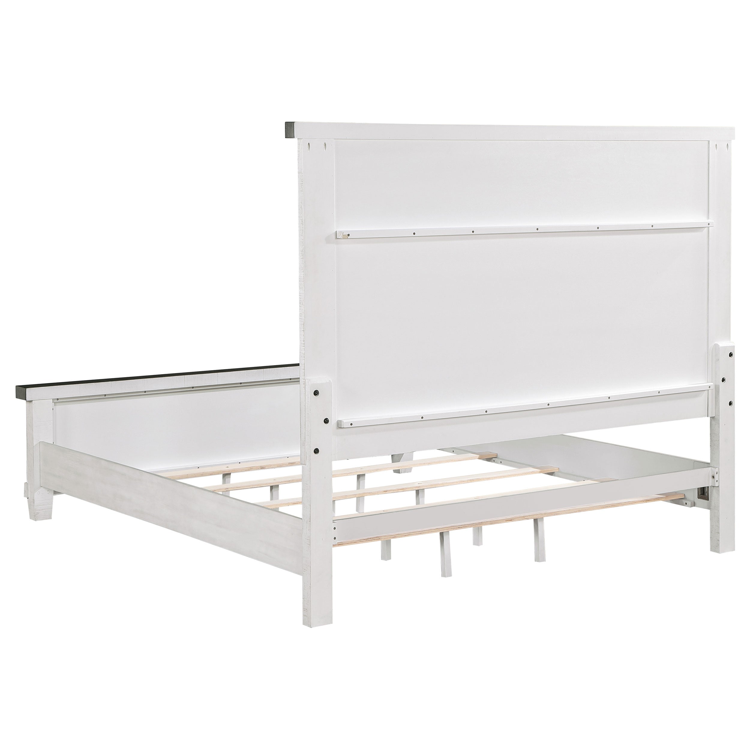 Lilith Wood Panel Bed Distressed