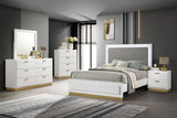 Caraway Wood LED Panel Bed