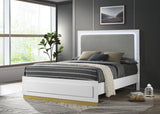 Caraway Wood LED Panel Bed