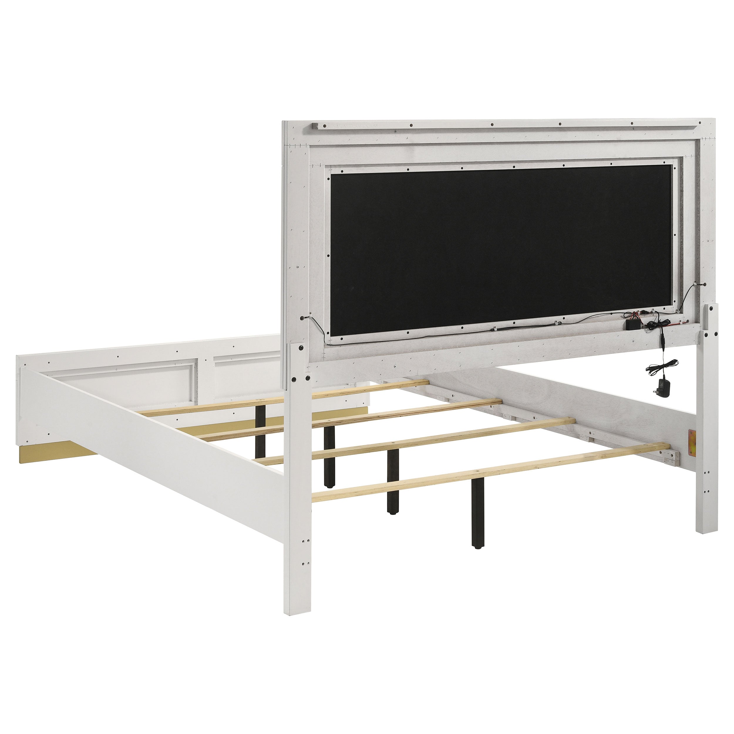 Caraway Wood LED Panel Bed