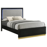Caraway Wood LED Panel Bed