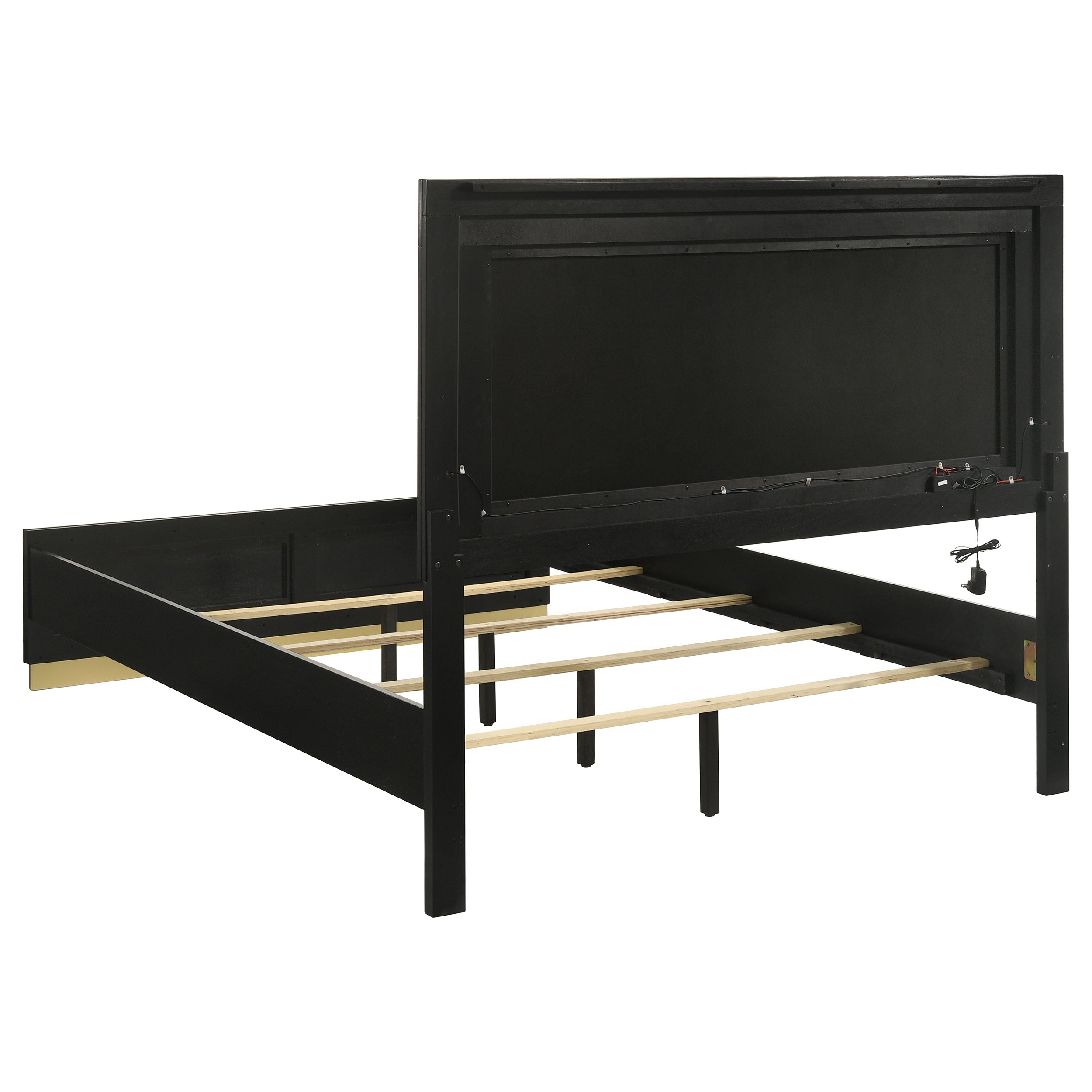 Caraway Wood LED Panel Bed