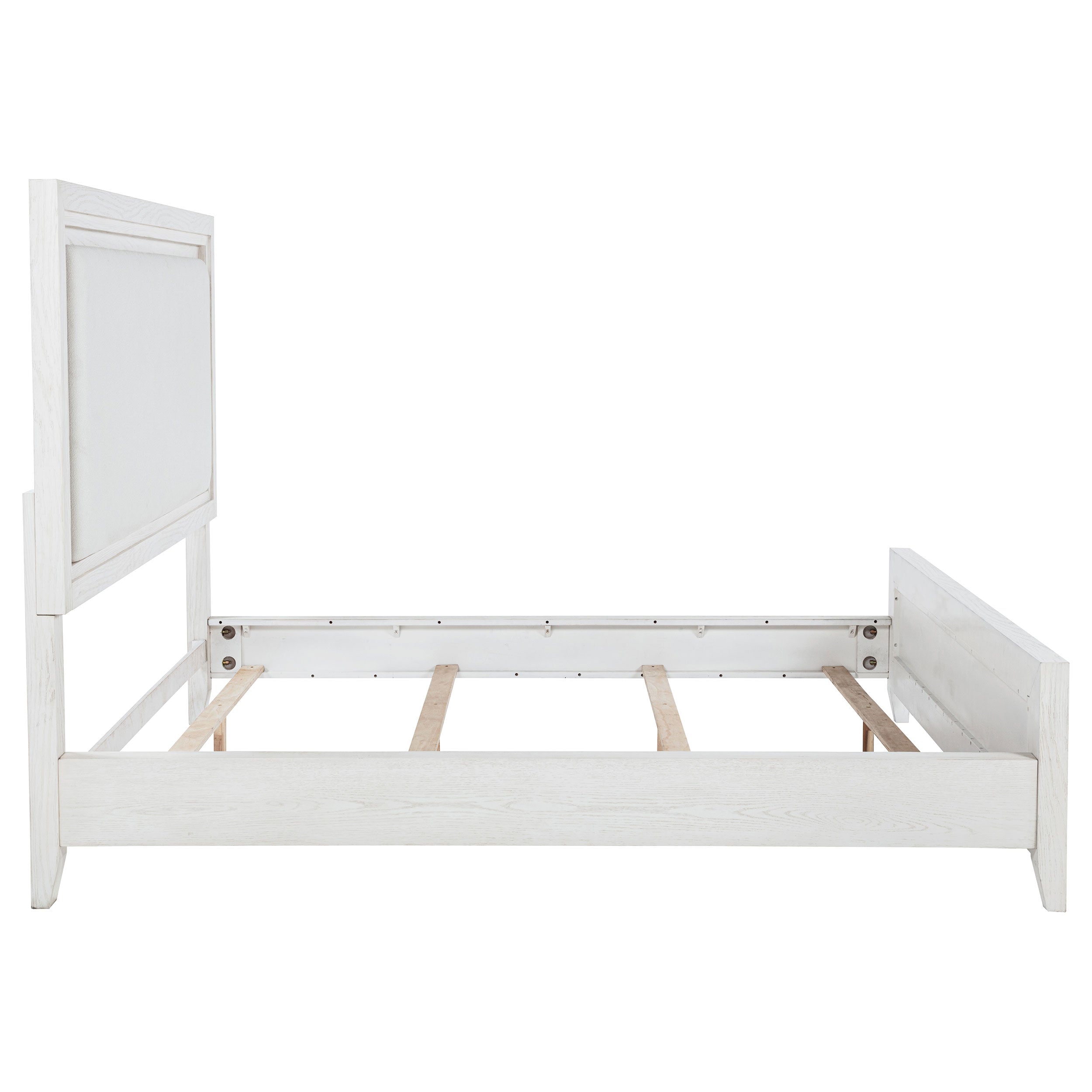 Marielle Upholstered Panel Bed Distressed