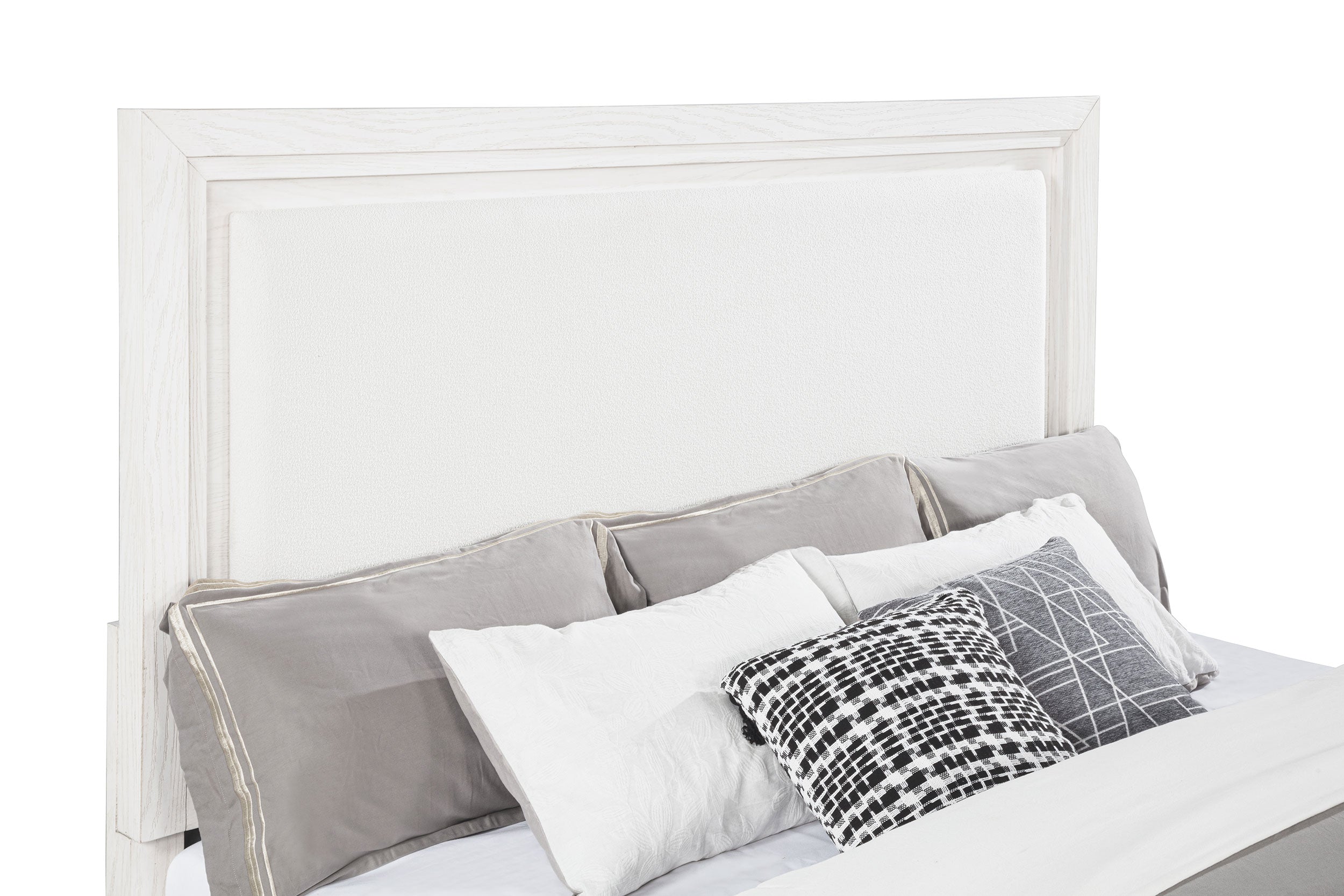 Marielle Upholstered Panel Bed Distressed