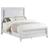 Marielle Upholstered Panel Bed Distressed